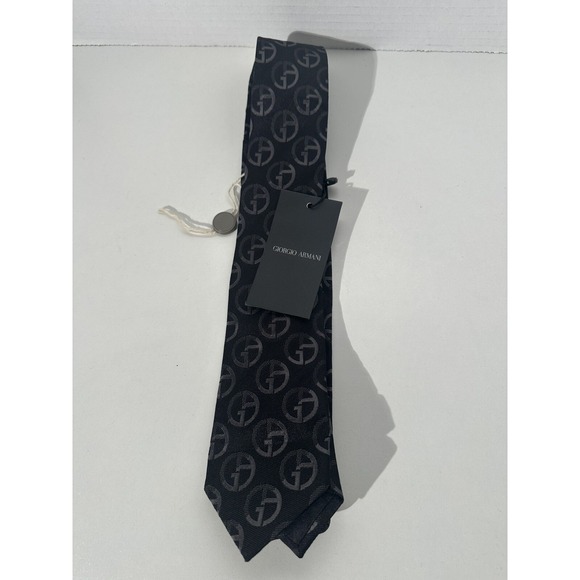 New GIORGIO ARMANI Black Label Neck Tie 100% SILK HAND MADE IN ITALY - Picture 5 of 9
